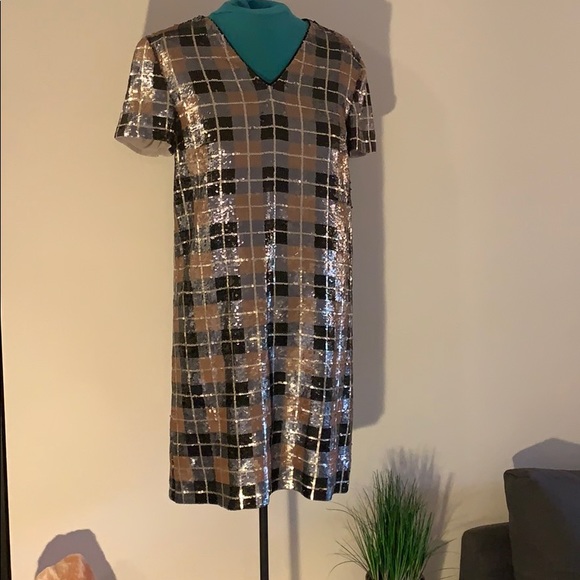Kate spade sequin dress plaid sz 4 - Picture 3 of 9